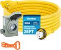 Kohree 50 Amp Generator Cord and Power Inlet Box Kit - Heavy Duty 25ft