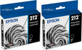 Epson 212 Claria Ink Black Cartridge Pack of 2 - Sharp Text & Fast Dry