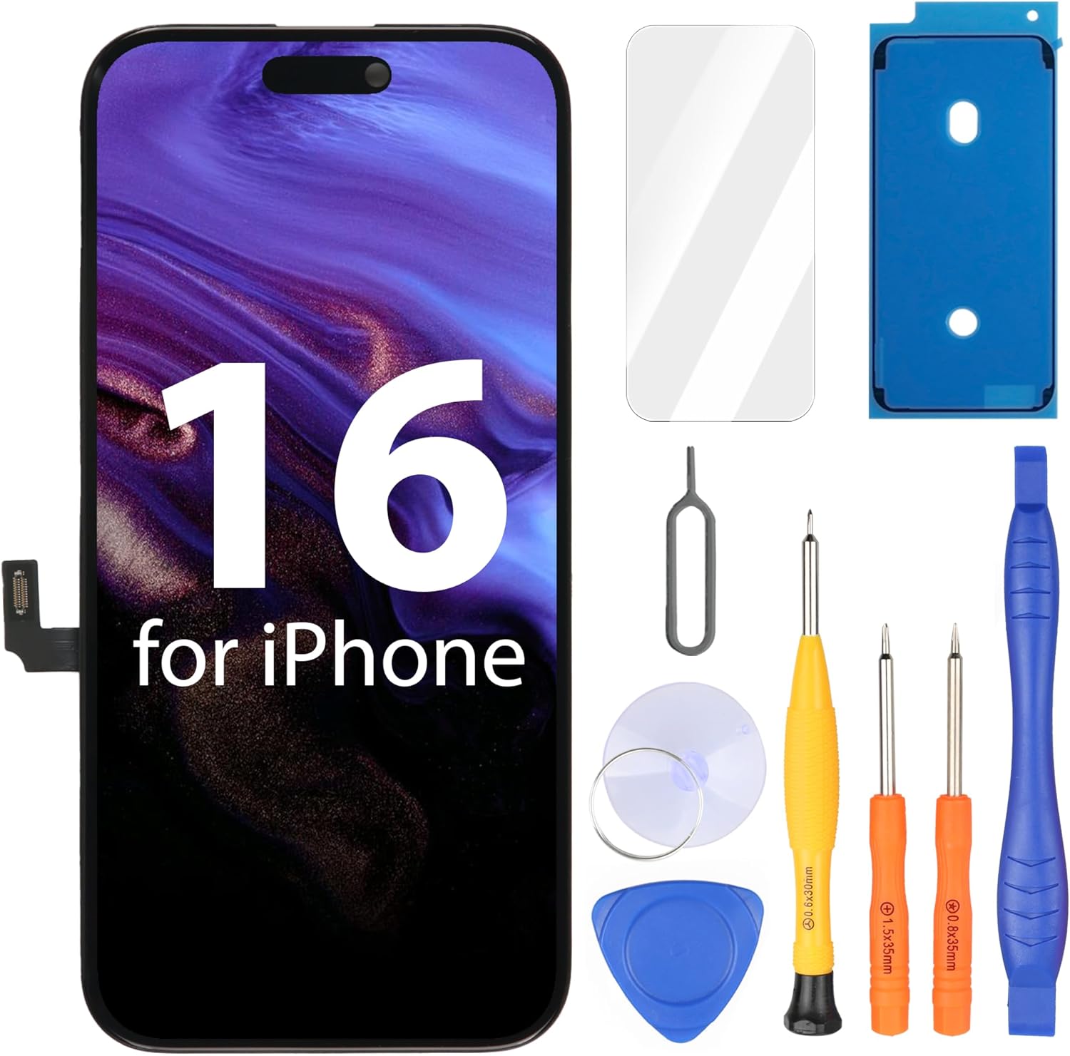 iPhone 16 Screen Replacement by Ayake - FHD LCD Display