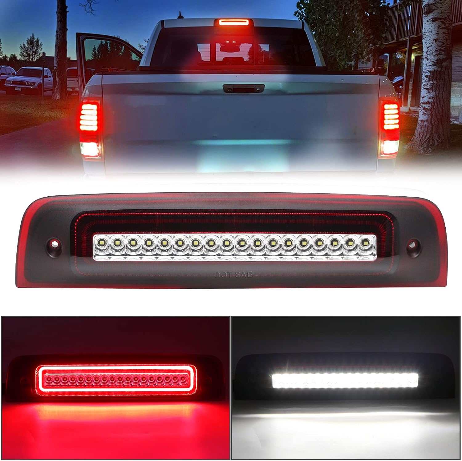 R&F Auto LED Strobe Third Brake Light for Ram Trucks 2010-2018