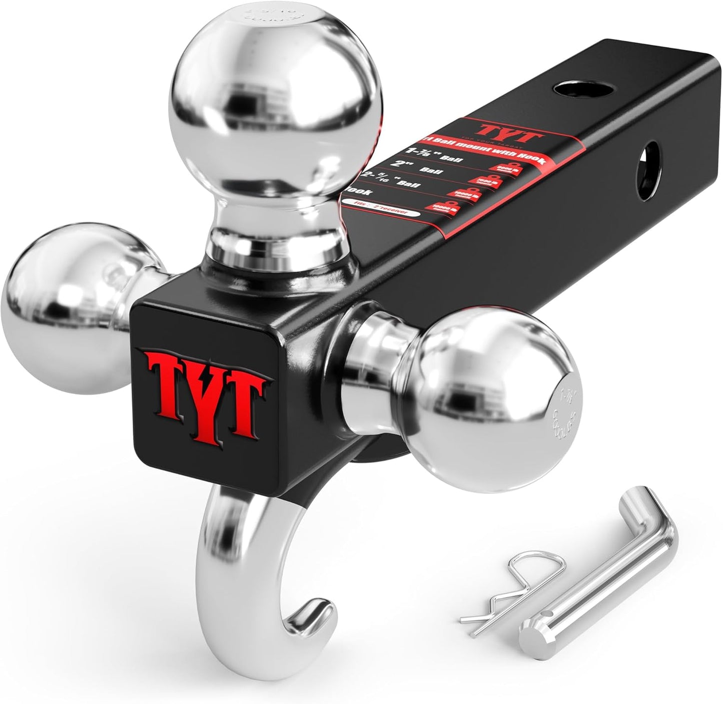 TYT Trailer Hitch Tri Ball Mount for Heavy Duty Towing