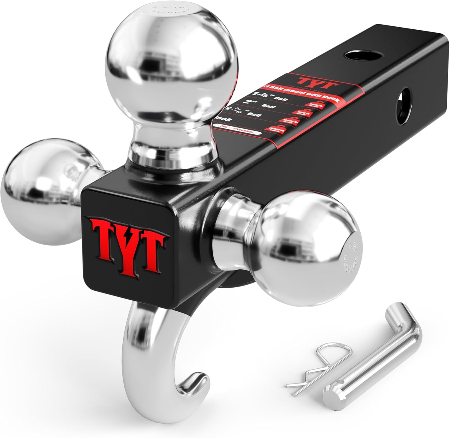 TYT Trailer Hitch Tri Ball Mount for Heavy Duty Towing