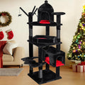 Gothic Cat Tree 63 in with Coffin Bed - Heavy Duty Halloween Tower