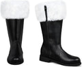Christmas Santa Boots for Men with White Fur and Wide Calf Fit