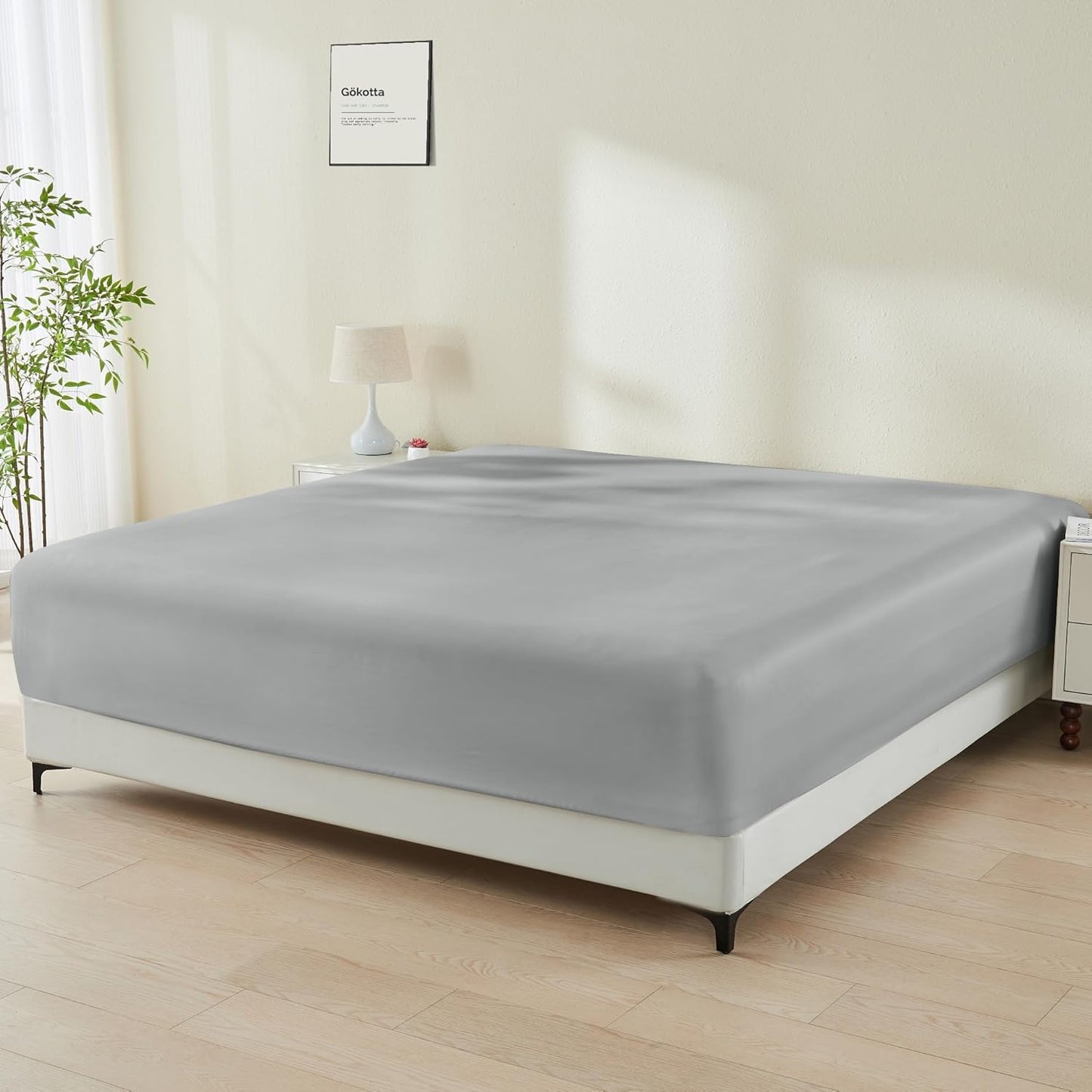GOKOTTA Bamboo Rayon Fitted Sheet - Soft Cooling Comfort