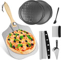 Pizza Peel Set with Aluminum Paddle and Non-Stick Pizza Pan