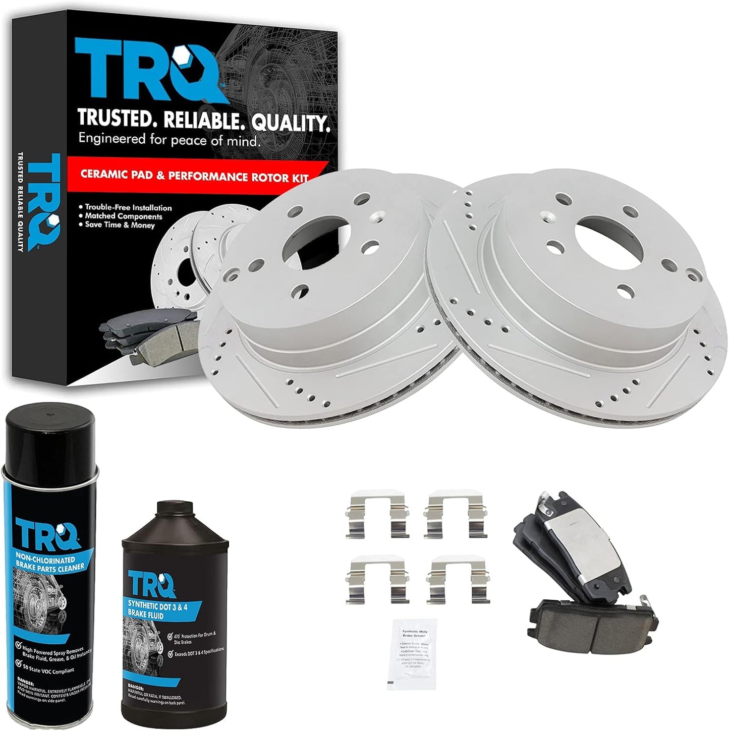 TRQ Rear Performance Brake Pad & Rotor Kit for Chevrolet Equinox