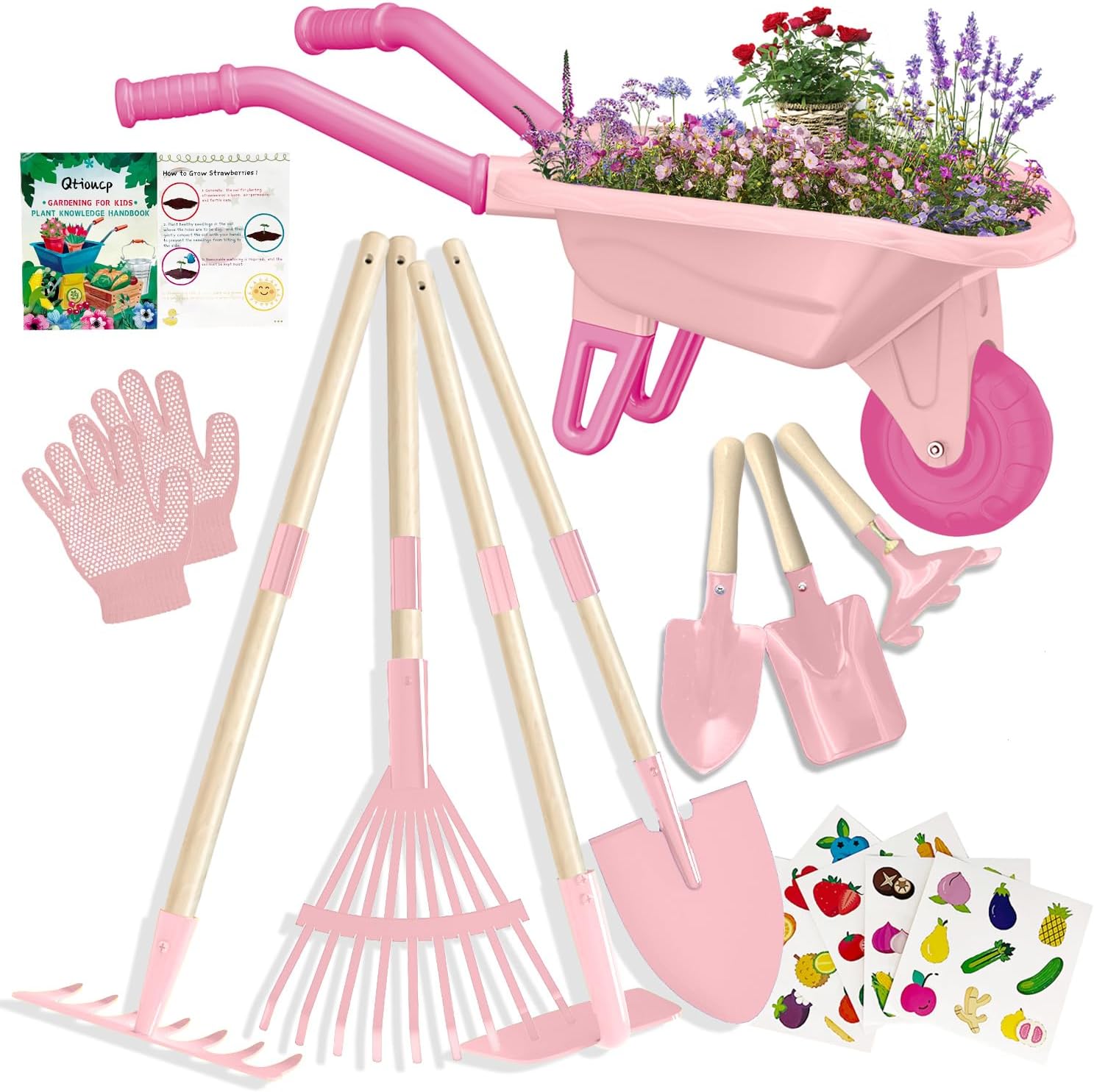 Kids Gardening Tools Set with Wheelbarrow for Outdoor Fun
