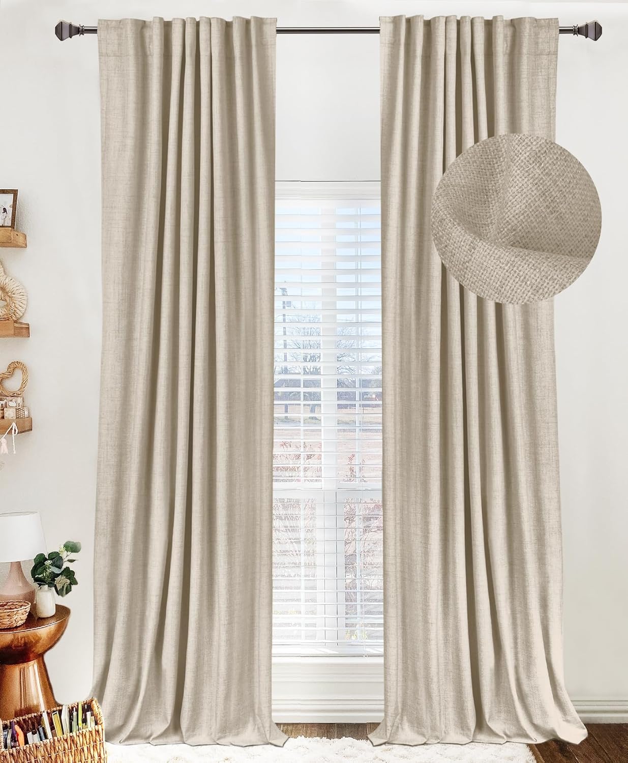 100% Blackout Curtains for Bedroom and Living Room 72 in Long