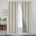 Light Beige Black Out Curtains 72 in Long 2 Panels Set - 100% Blackout
