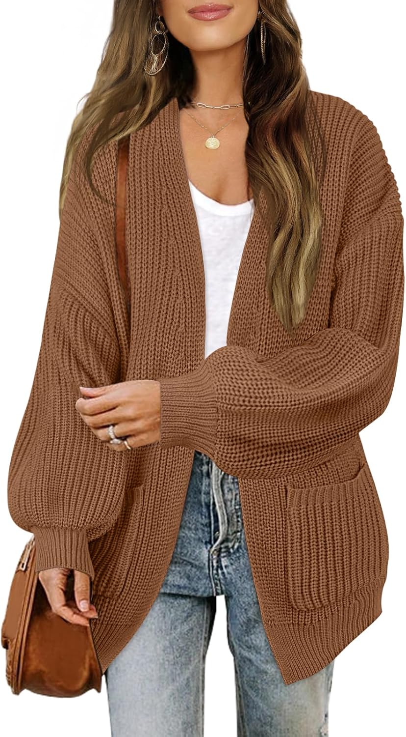 MEROKEETY Women's Open Front Chunky Cardigans for Cozy Style