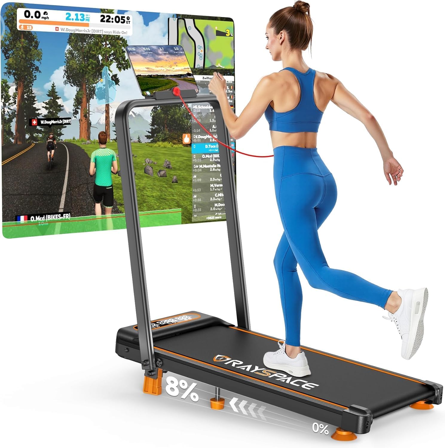 Compact Walking Pad with Incline & Remote Control