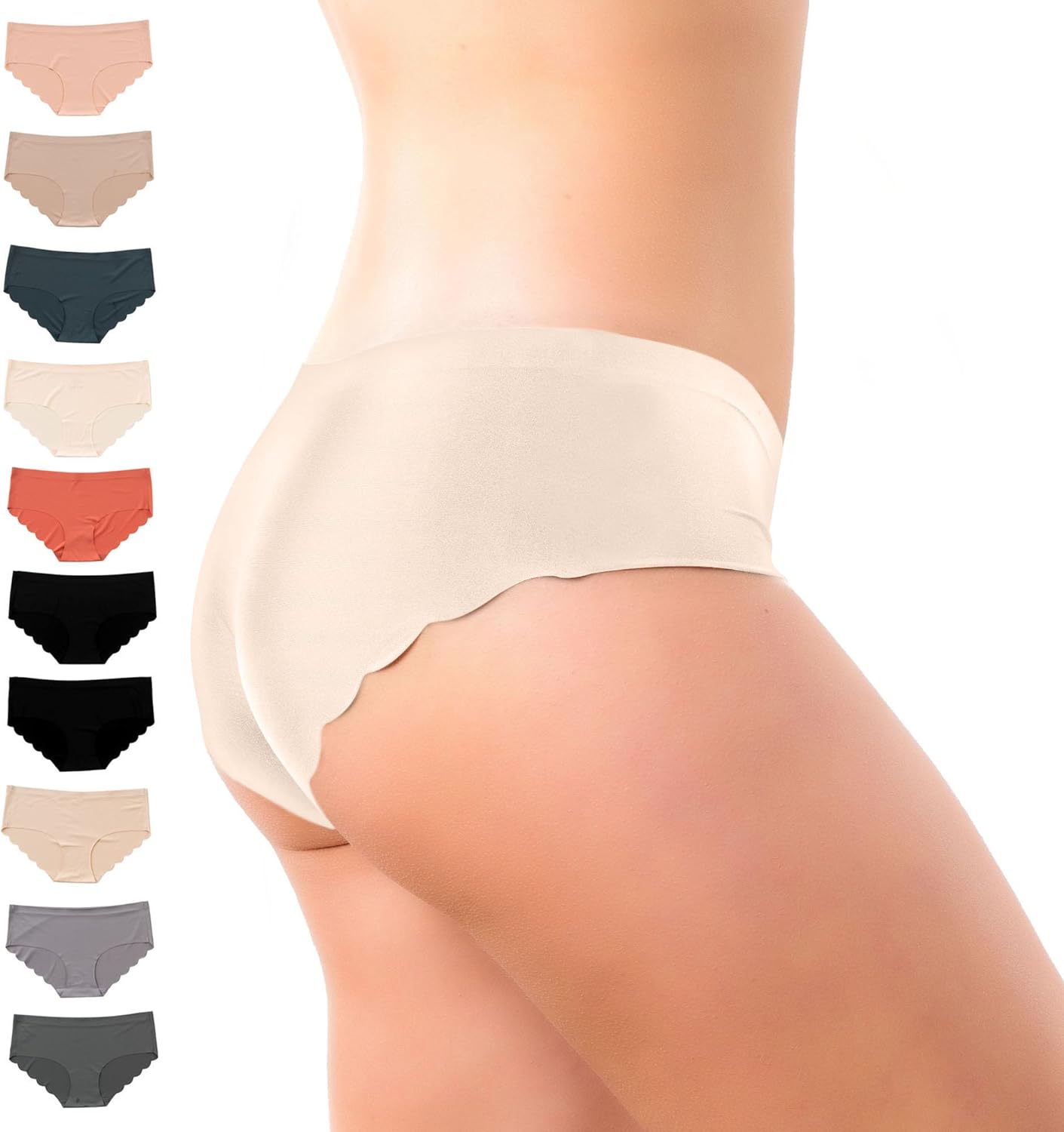 Seamless Cheeky Bikini Underwear Pack of 10 for Women