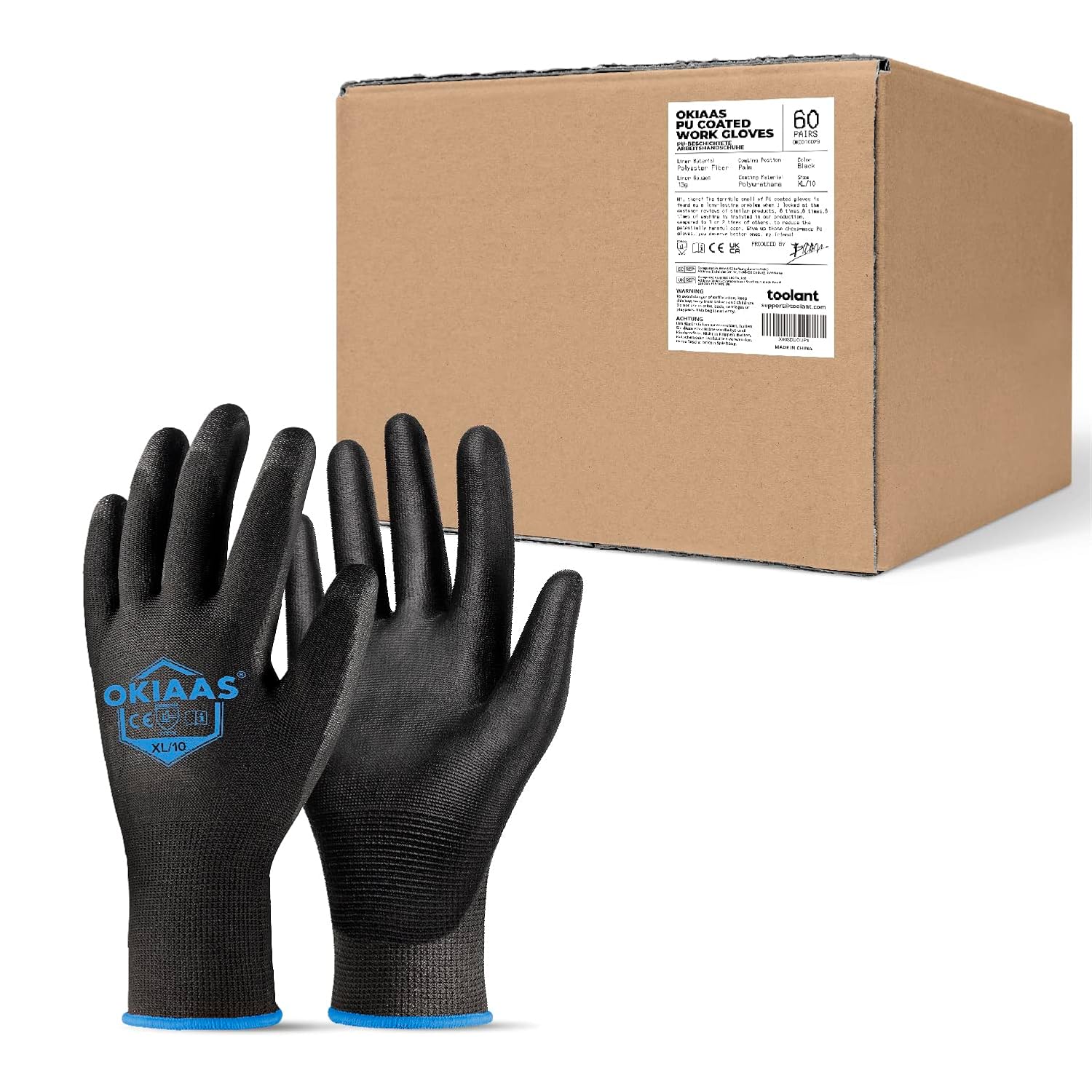 OKIAAS Work Gloves for Men - Ultra Thin Lightweight Grip Case