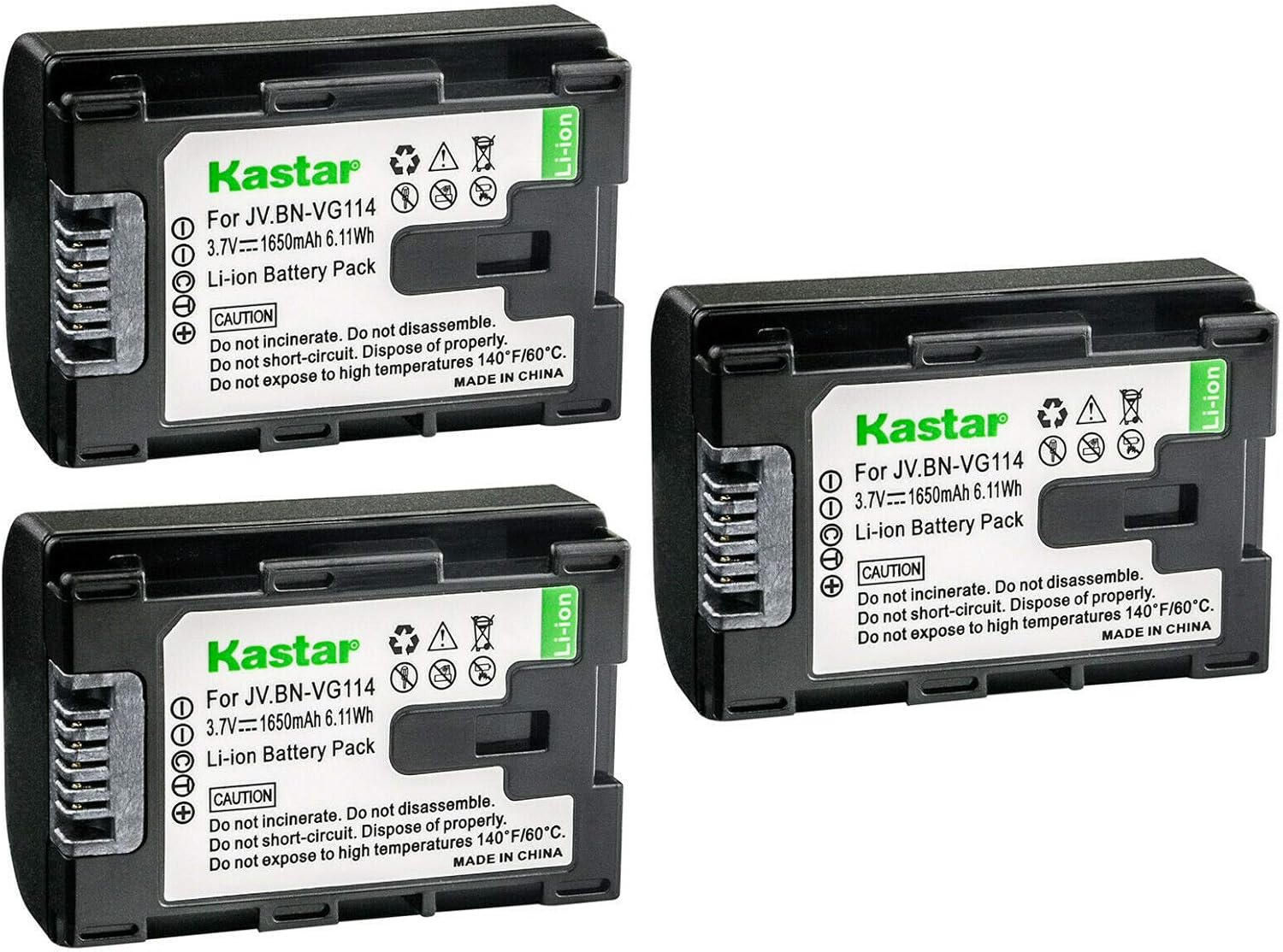 Kastar 3-Pack Battery Replacement for JVC Cameras - High Capacity