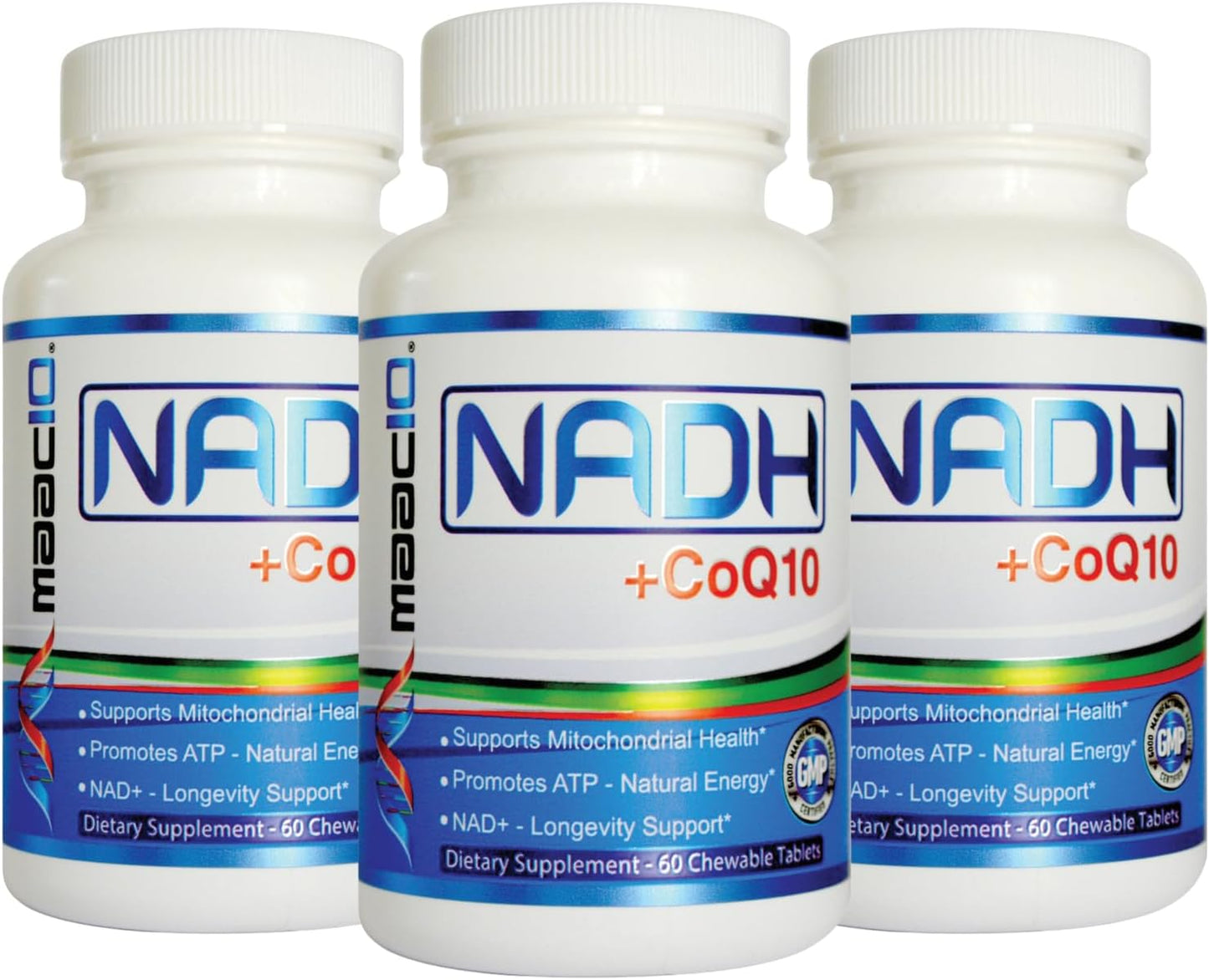 NADH + CoQ10 Chewable Tablets for Energy and Longevity Support