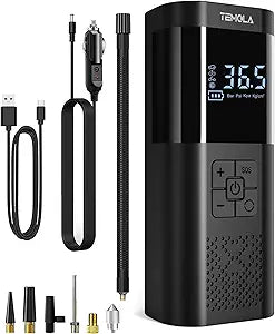 TEMOLA Tire Inflator Portable Air Compressor for Easy Inflation