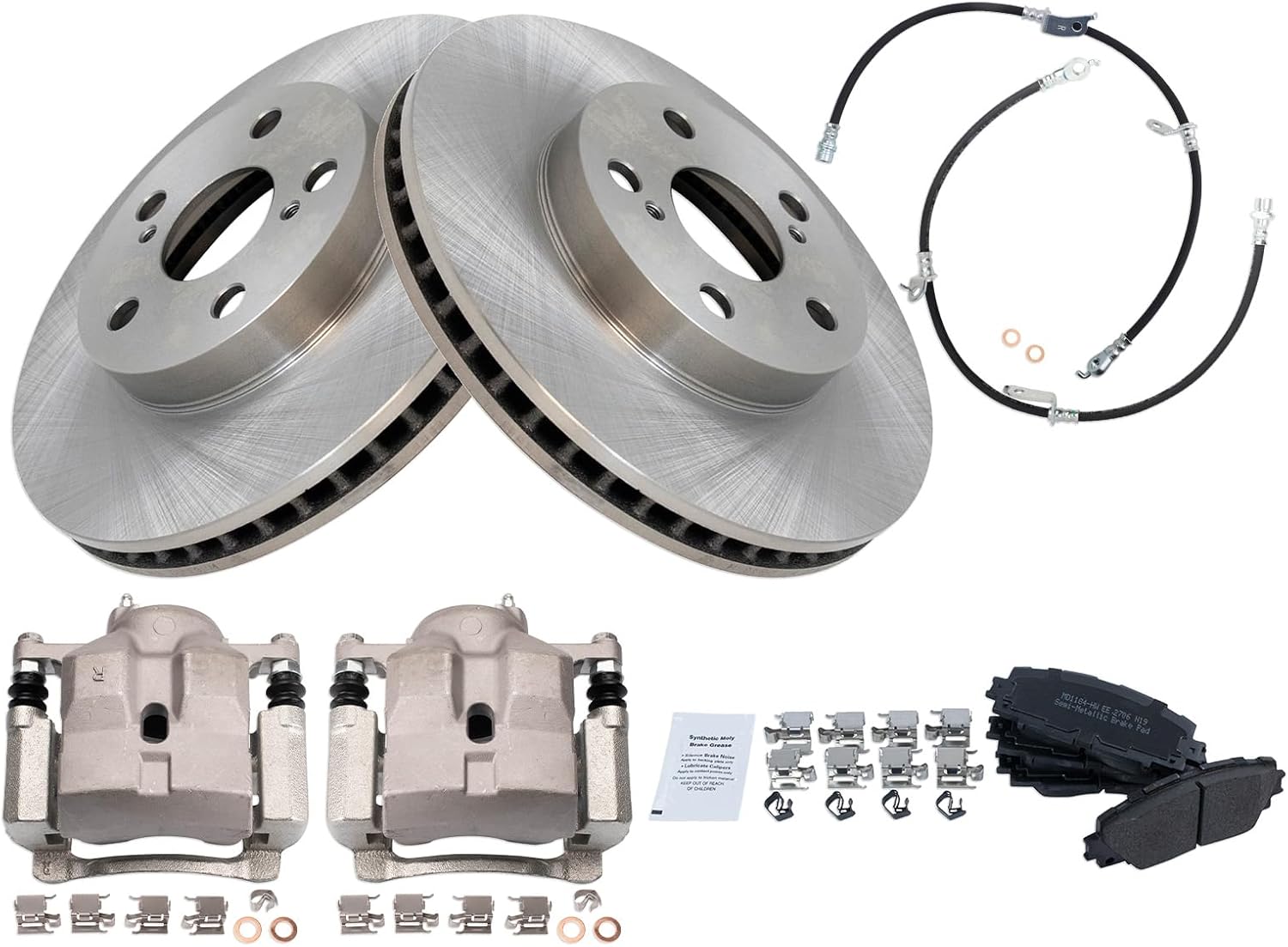 TRQ Front Brake Pad & Rotor Kit for Lexus CT200h & Toyota Prius