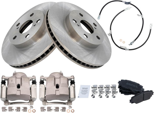 TRQ Front Brake Pad & Rotor Kit for Lexus CT200h & Toyota Prius