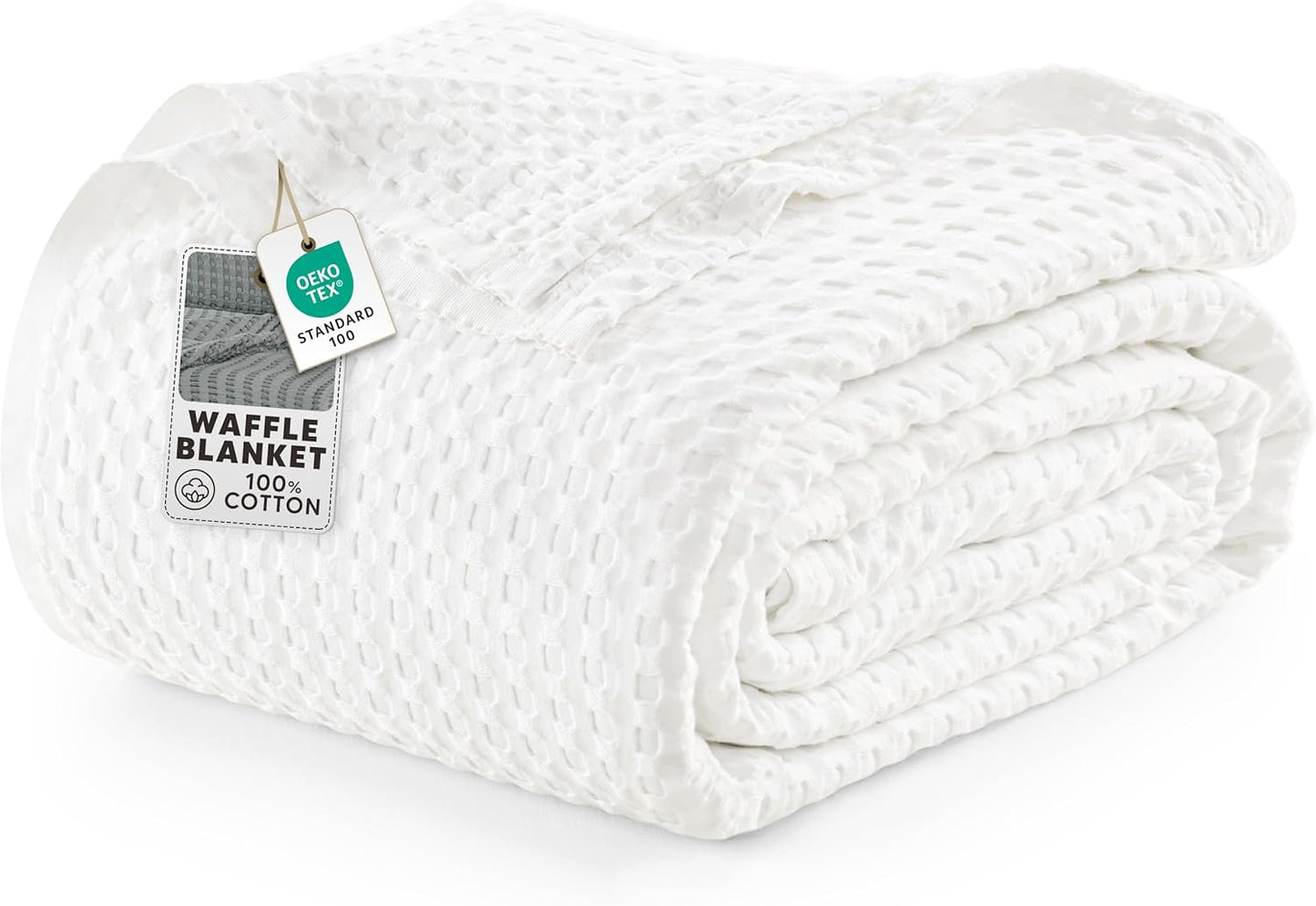 Utopia Bedding White Cotton Waffle Blanket for All Seasons