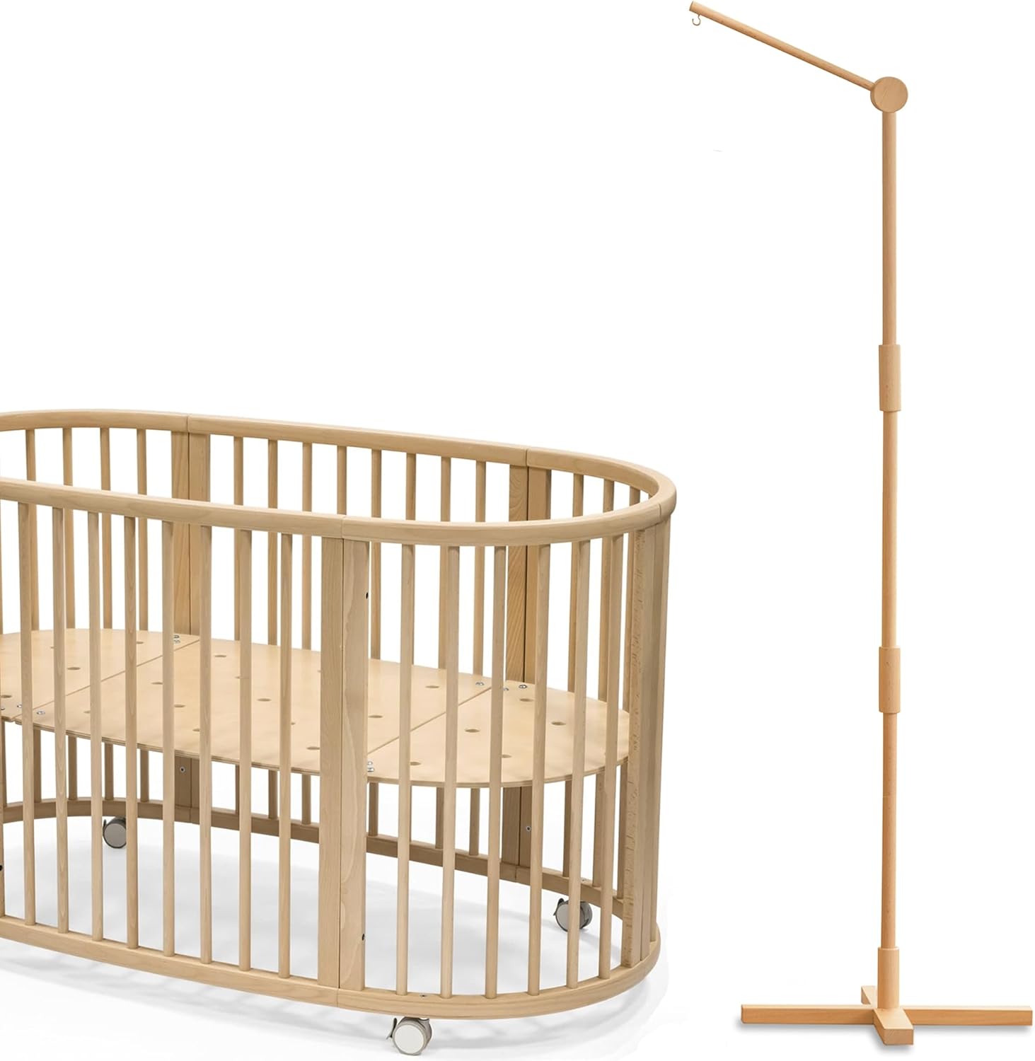 Crib Mobile Arm Wooden Floorstanding - Safe and Stylish Decor