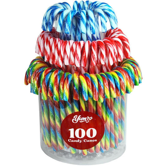 Christmas Candy Canes in Tutti Frutti and Peppermint Flavors