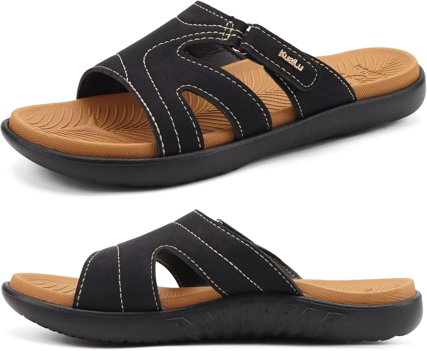 KuaiLu Womens Fashion Orthotic Slides for Comfort and Style