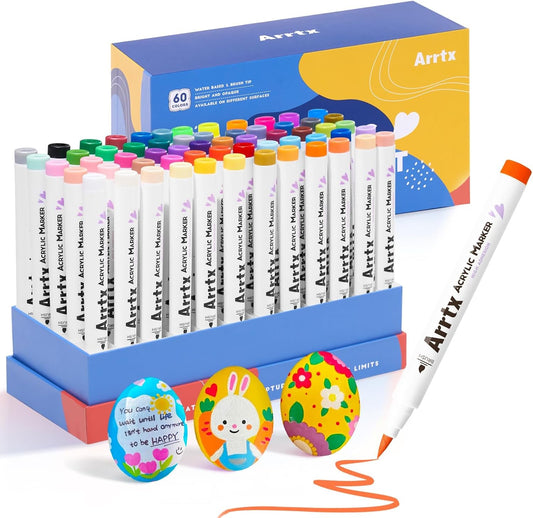 Arrtx Acrylic Paint Pens 60 Colors for Creative DIY Projects