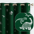 Kids Curtains Green Blackout Dinosaur Curtains for Boys and Girls