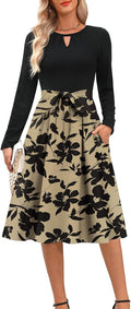 Kranda Women Ribbed Midi Dress with Pockets - Modest Work & Church