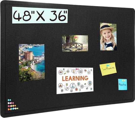 Large Bulletin Board 48 X 36 inches Felt Board for Home Office
