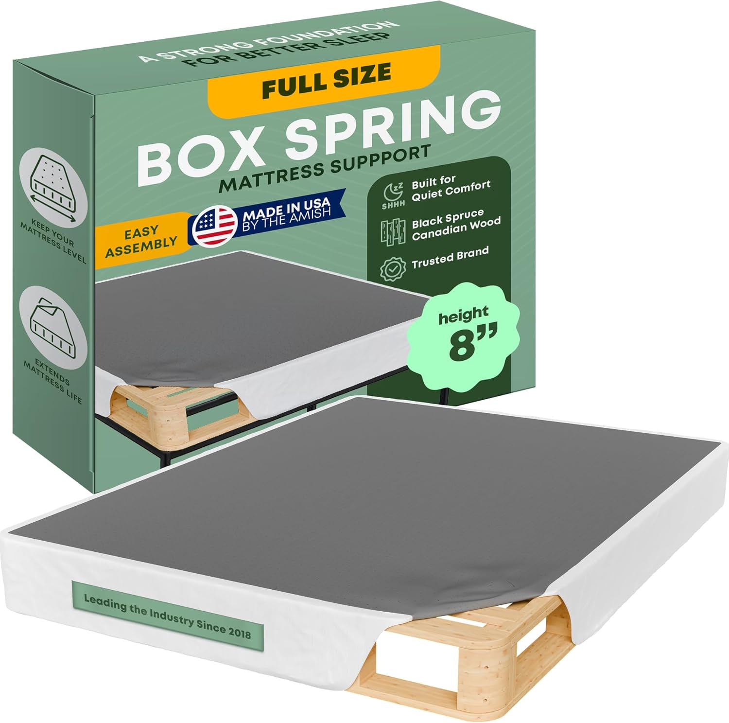 Greaton Unassembled Full Box Spring for Full Bed - 8-Inch Wood