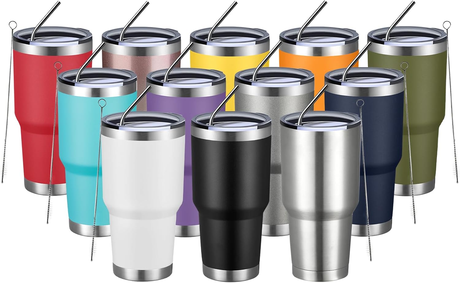 MEWAY 30oz Insulated Tumbler for Hot and Cold Drinks, 12 Pack