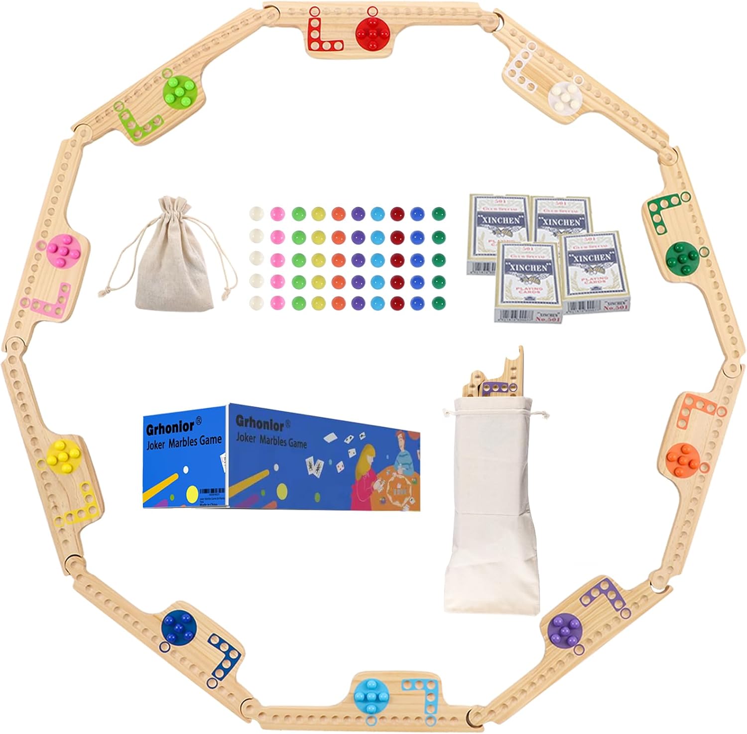 10 Players Marbles and Jokers Board Game for Fun Gatherings