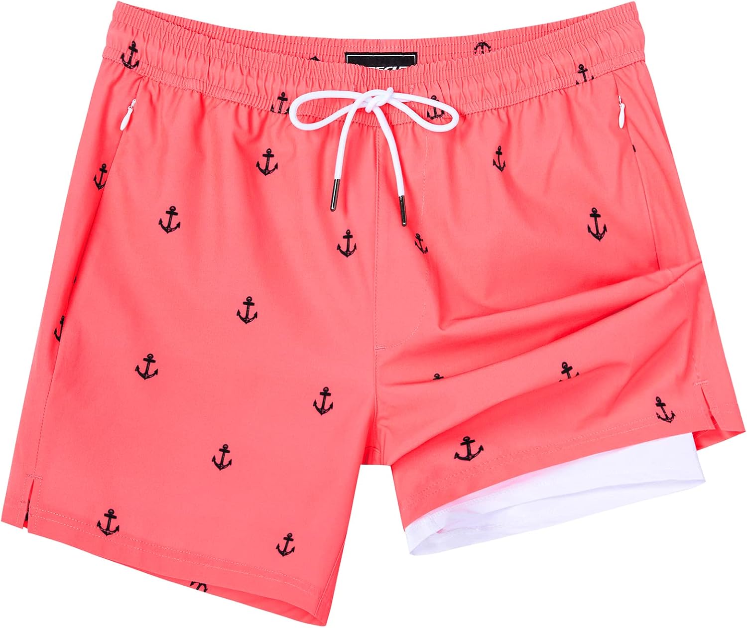 Quick Dry 5 Inch Mens Swim Trunks with Compression Liner