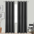 KOUFALL Dark Gray Grommet Insulated Blackout Curtains 52x95 in
