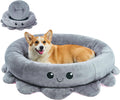 Calming Octopus Dog Bed XL for Large Dogs - Cozy Donut Bolster