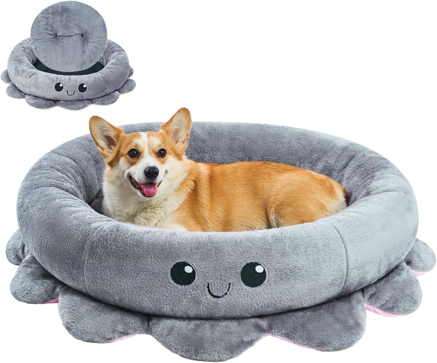 Jiupety Cute Calming Dog Beds for Large and Extra Dogs