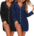 Ekouaer Women's Long Sleeve Nightgown Set for Comfortable Sleep
