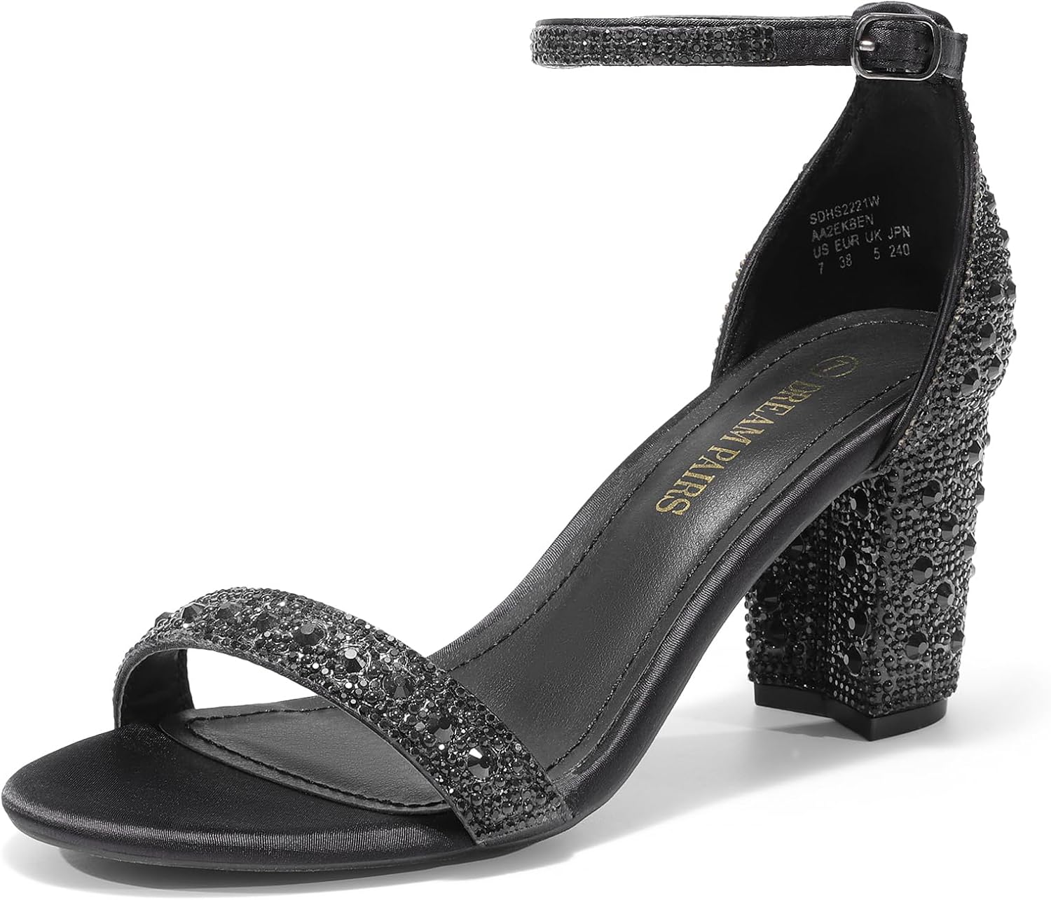 DREAM PAIRS Women's Chunk Low Heel Pump Sandals for Elegance