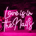 Love is in the nails Neon Sign Pink LED Wall Light - Salon Accent