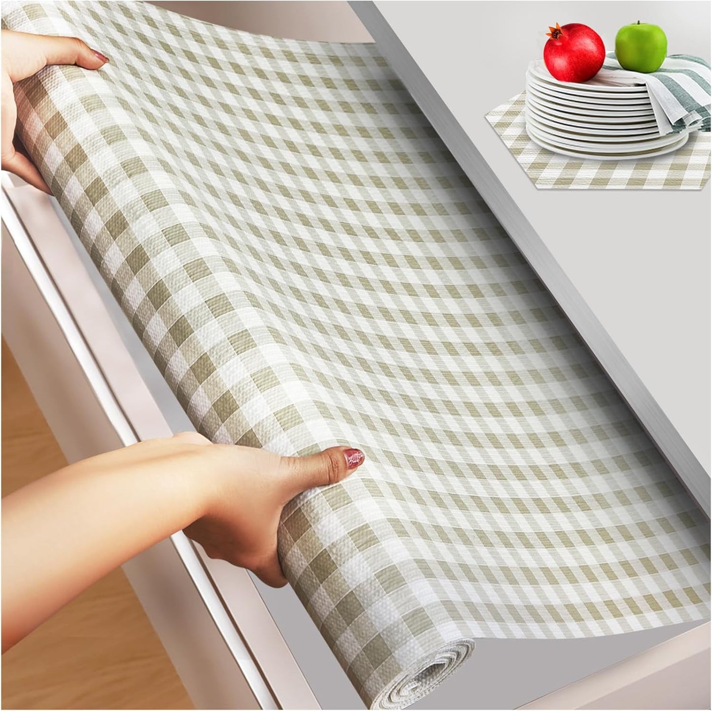 Beautysaid Non Slip Shelf Liner for Kitchen Cabinets and Drawers