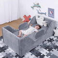 Toddler Bed Gray - Soft Standard Crib Size Flood Bed