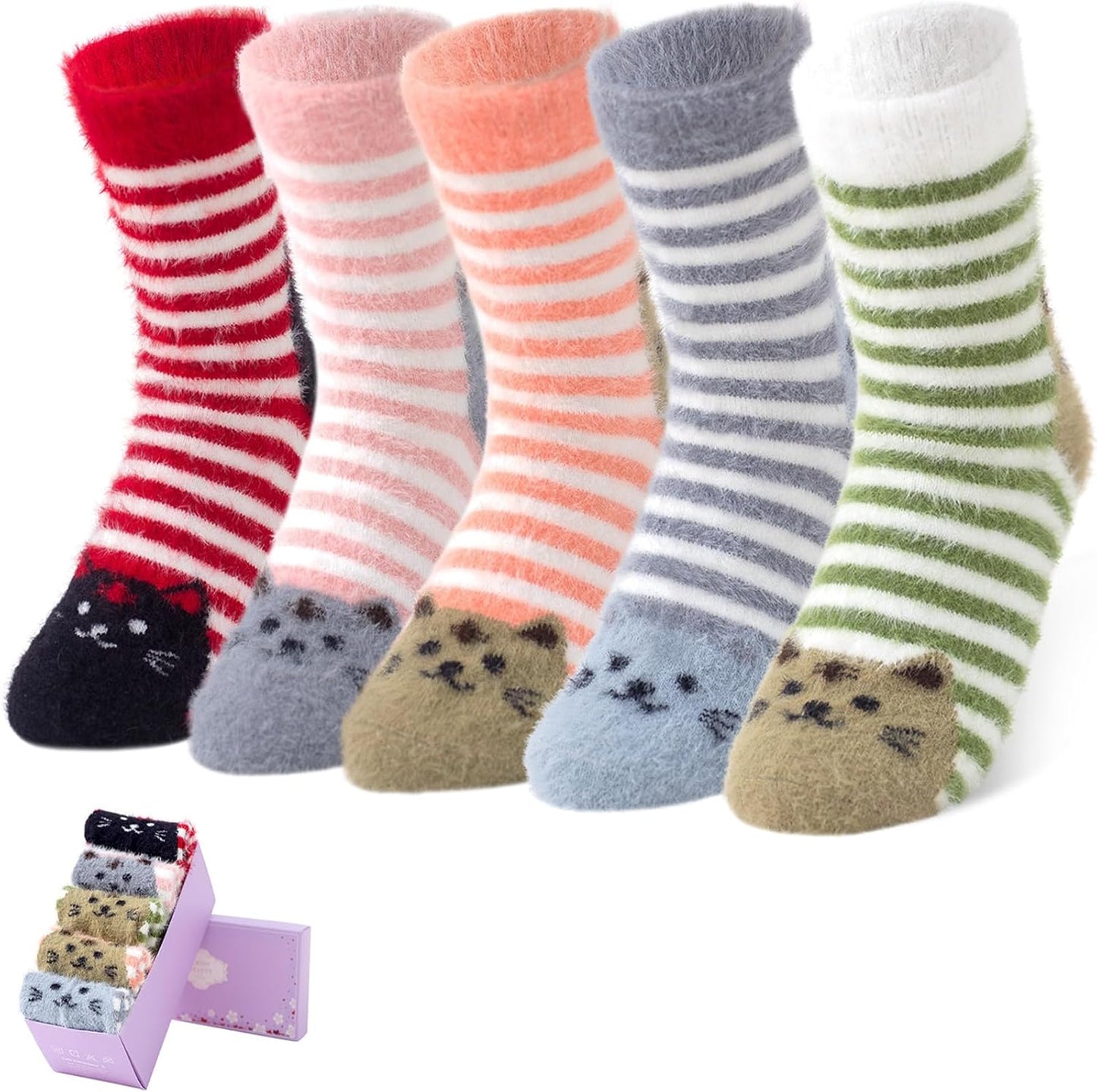 ICEIVY Fuzzy Cozy Socks for Women - Warm Soft Winter Socks