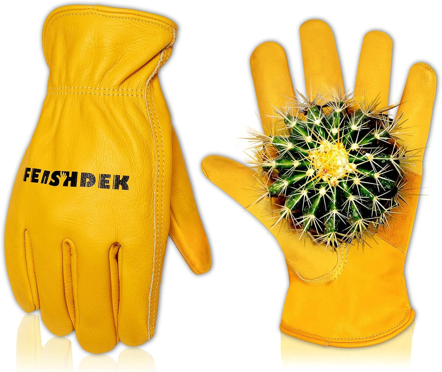 Puncture-Proof Leather Work Gloves | FEISHDEK