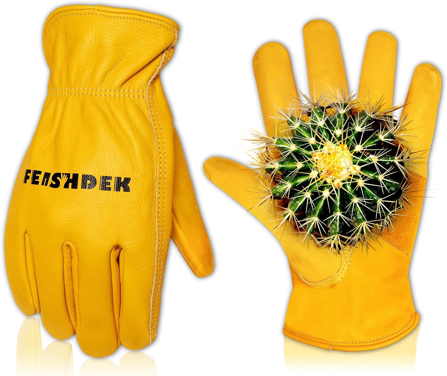 Puncture-Proof Leather Work Gloves | FEISHDEK