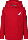 Nautica Boys Long Sleeve Fleece Pullover Hoodie - Comfortable Relaxed