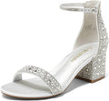 Womens Low-Chunk Low Heel Pump Sandal - Secure Ankle Strap