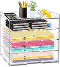 Clear Acrylic Desk Organizer - 5-Tier Letter Tray Holder