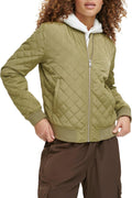 Levi's Women's Diamond Quilted Bomber Jacket With Sherpa Lining - Cozy